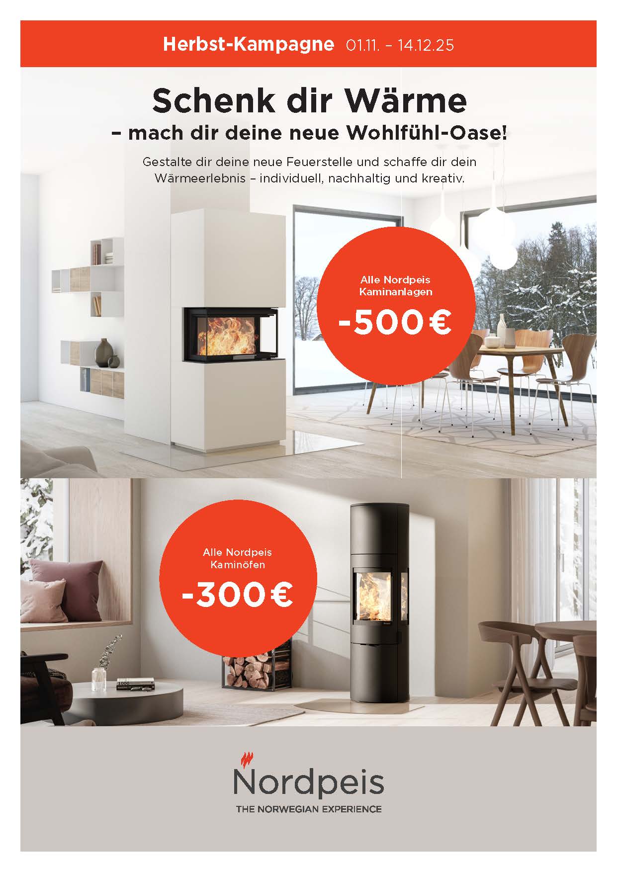 Nordpeis Herbst-Kampagne 2025: Schenk dir Wärme – und spare bis zu 500 €